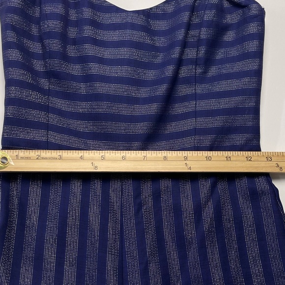 CAROLINE CONSTAS Forbes Jumpsuit Size 2 CAROLINE CONSTAS Blue Striped Jumpsuit - Picture 8 of 11